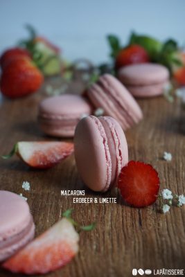 Endlich wieder Macarons! Für den Frühling mit Erdbeere und Limette.